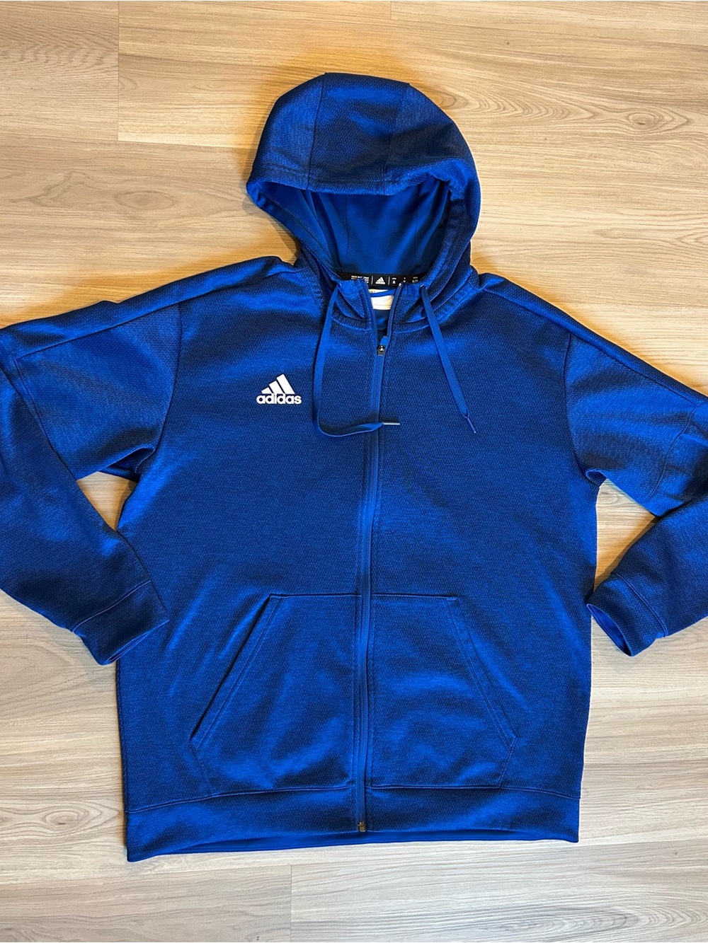 adidas Men's Royal Blue Full-Zip Hooded Windbreaker